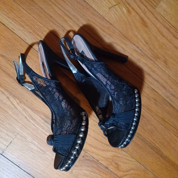 Nina New York Elegant Black Lace Women's Heels 5 In - Picture 4 of 4